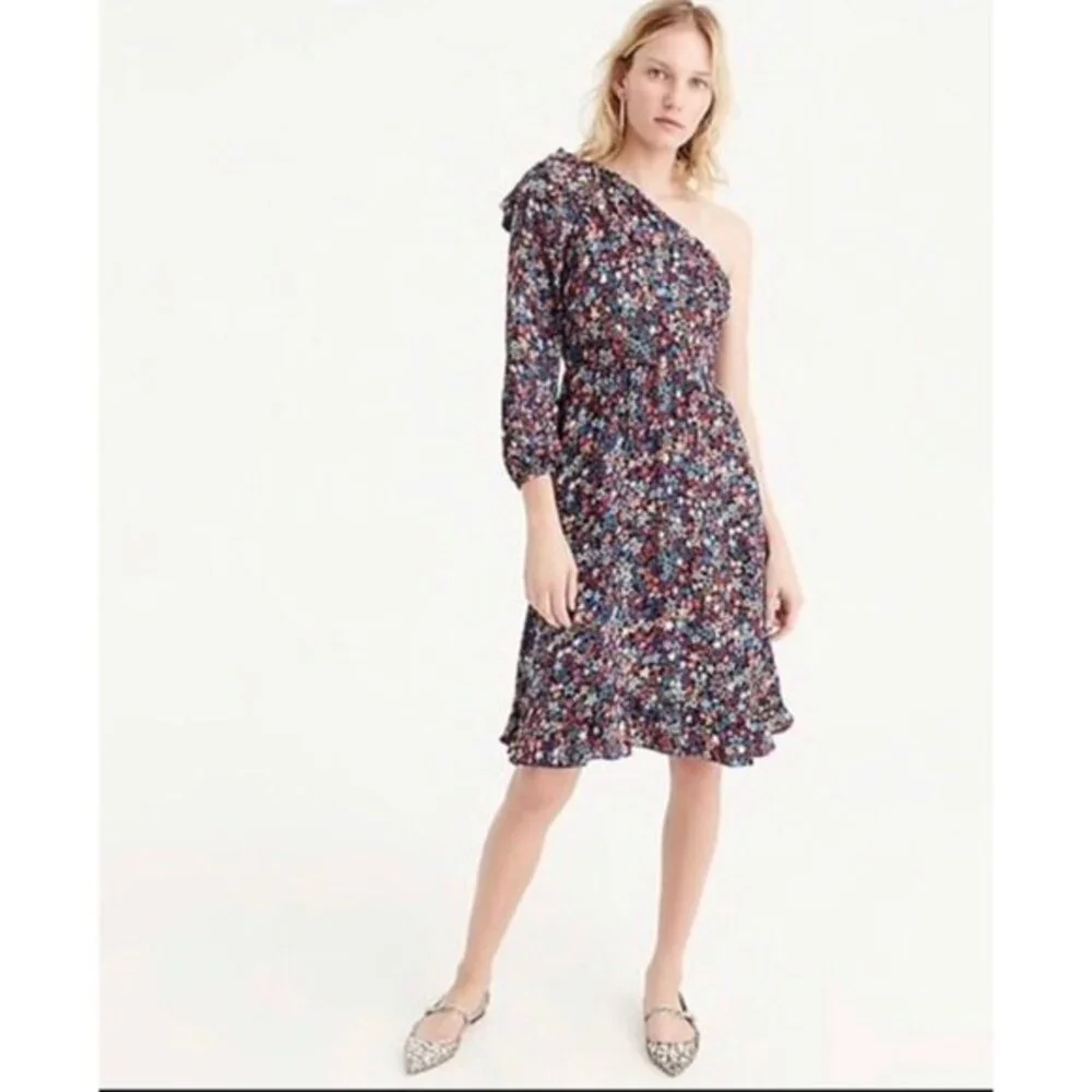 J.‎ Crew one shoulder kaleidoscope star dress size 00